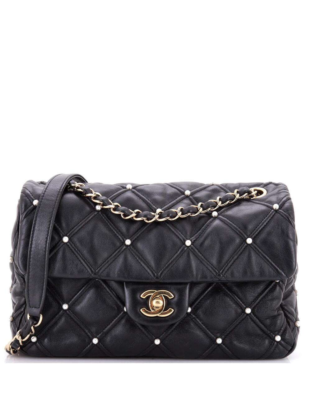 Chanel Cc Flap Bag Pearl Studded #281457C48B
